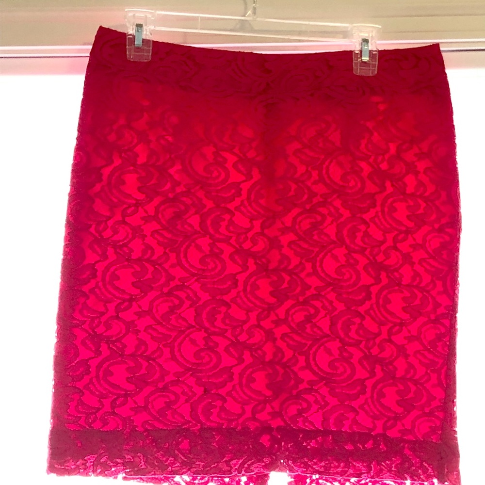 Hot pink, crochet/lace skirt